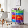 10/12/15/20-Drawer Plastic Storage Cart Home Office Salon White/Black/Multicolor