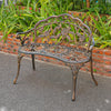 Antique Seater Garden Bench Cast Iron Brozen Seat Backrest Patio Chair Armrest
