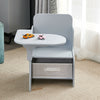 2 in 1 Children Chair Desk with Storage Bin Arts Craft Snack Toddler Kids Mysize