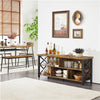 TV Unit, TV Stand Cabinet, Retro TV Console Table with Open Storage Compartments