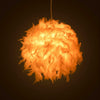 White Feather Shade Droplight Lamp Hanging Ball Bedroom LED Ceiling Light 30CM