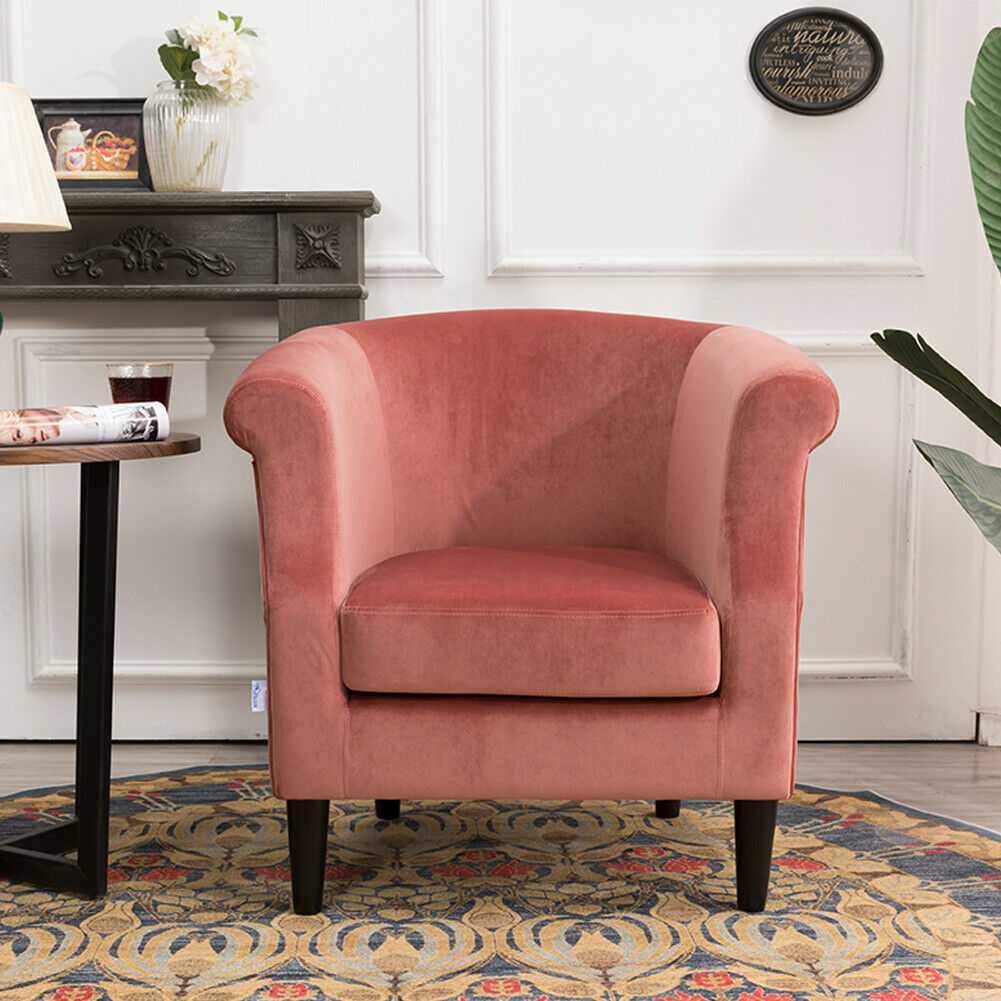 Pink tufted deals armchair