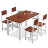 Dining Table and 4 Chairs Set STEEL LEGS Dining Room Chairs Kitchen Furniture