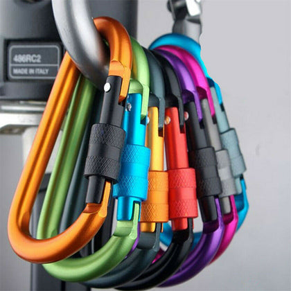 Mixed Mountaineering Aluminum Carabiner D-Ring Clip Hook Key Chain Hiking Keyrin