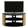 Oak TV Stand Wood Effect Oval with Black Glass Shelves for TVs 28" 32" 37" 40"