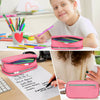 Student Pen Pencil Bag Case Canvas Zip Cosmetic Large Capacity for Boys Girls UK