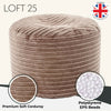Round Bean Bag Foot Rest Stool Pouffe Living Room Beanbag Ottoman Footstools