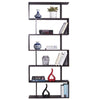 S Shape Lounge Storage Display Unit Wooden Bookcase Bookshelf Room Divider