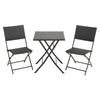 Folding Rattan Garden Bistro Set Outdoor Patio Furniture 2Chairs +1 Square Table