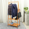 Wooden Clothes Rail 2 Tier Shoe Storage Shelf Hanging Garment Coat Rack Wheel UK