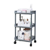 3 Tier Kitchen Trolley Cart Handle Wheel Storage Basket Rack Salon Carts