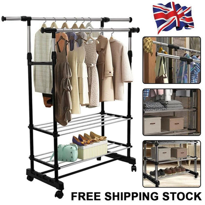Clothes Rail Rack Garment Dress Hanging Display Stand Shoe Rack Storage Shelf U