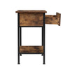 Sofa Side End Table Bedside Cabinet Industrial Wooden Nightstand with Drawer