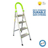 4 Step Ladder - Portable Folding Four Step Ladders with Wide Steps, Soft Grip