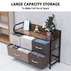 5-Drawer Fabric Chest of Drawers 2 Tier Storage Organizer Unit Bedroom Dresser