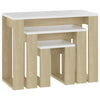 Living Room Modern Nesting Tables 3 pcs Oak and White Chipboard