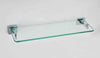 NEW CLEAR GLASS FLOATING WALL MOUNTED BATHROOM SHELF WITH CHROME BRACKETS