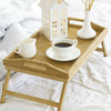 Bed Tray Bamboo Wooden With Folding Leg Serving Breakfast Lap Tray Table Mate
