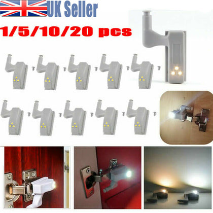 1/20X LED Smart Sensor Light Kitchen Cabinet Closet Cupboard Wardrobe Hinge Lamp