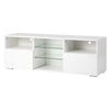 White Modern TV Stand Sideboard Cabinet Matt Body High Gloss Doors LED Lights