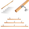 42mm Round Stair Handrail Wooden Bannister Balustrade Stainless Steel Brackets