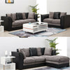 Modern 2, 3 Seater Grey Black Sofa Chair Armchair with Pillows Footstool Option