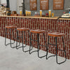 UK Antique Bar Stool Metal Legs Dining Kitchen Pub Breakfast Chair Non Slip Seat