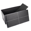 LARGE FAUX LEATHER OTTOMAN FOLDING STORAGE CHEST BOX STOOL SEAT FOOT POUFFE TOY
