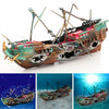 Aquarium Ornament Shipwreck Boat Fish Tank Pond Pool Decoration Underwater Decor