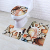 3Pcs Washable No-Slip Bathroom Pedestal Rug Carpet Toilet Lid Cover Bath Mat Set