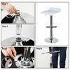 Set of 2 Breakfast Bar Stool with Chrome Footrest Base Swivel Gas Lift Elegant