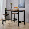 Kitchen Dining Set Steel 2/4Chairs+Tables Wood Seat Retro France Bistro Bar Cafe