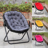 Folding Moon Armchair with Footstool Foldable Single Sofa Chair Cushioned Seat