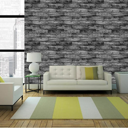 Wood Panel Pattern Wallpaper Mural Faux Washed Timber Effect Wall Decor R226