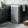 Cloakroom Bathroom 400 Light Grey Basin Sink Vanity Unit Floor Standing |Nanuya