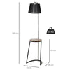 165cm Unique Floor Lamp & Middle Wood Shelf Industrial Style Home Brown Black