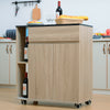 Kitchen Storage Trolley Cart Cupboard Rolling Island Shelves Drawer Locking