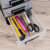 4 Tiers Plastic Storage Drawer Box Organizer Cabinet Office Home Desktop Tidy UK