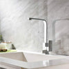 Modern Kitchen Sink Tap Chrome Monobloc Lever Swivel Square Mixer Taps Faucet