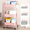 3/4 Tier Portable Kitchen Salon Spa Trolley Cart Storage Rack Rolling Wheels UK