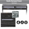 Console Table Worktop Bottom Shelf 2 Drawer Industrial Minimal Style Grey