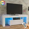 NEW White/Black LED TV Stand Cabinet Unit High Quality 130cm LED Lights