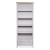 Grey & Ash Wood Veneer Bookcase | Free-Standing Bookshelf With Drawer