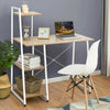Computer Desk 2-in-1 Bookshelf PC Workstation Laptop Table with 4 Tiers Storage
