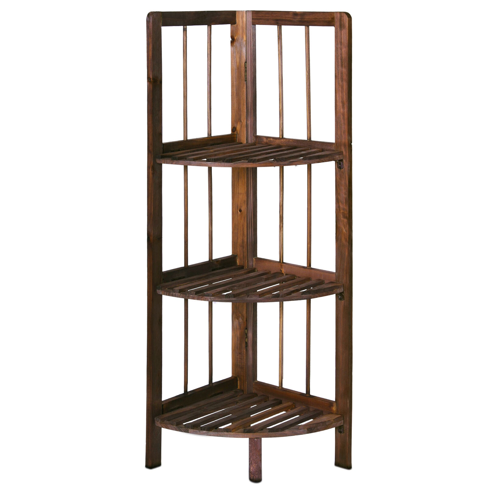 Corner Shelf/Shelving Rack Unit Display Stand Decoration Plants Natural Wood