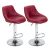 2 PCS Adjustable PU Leather Gas Lift Faux Kitchen Chair Breakfast Bar Stool
