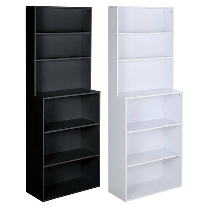 6 Tier Wooden Bookcase Bookshelf Tall Shelving Unit Home Office Study Cabinet