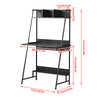 2 Tier Computer Desk PC Laptop Table with Storage Shelf Home Office Study Black