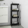 Bathroom Shelf Unit, 4 Tier, Black 36x23x100cm