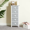 WHITE & GREY 5 DRAWER HEART STORAGE UNIT/CHEST OF DRAWERS/GIRLS BEDROOM